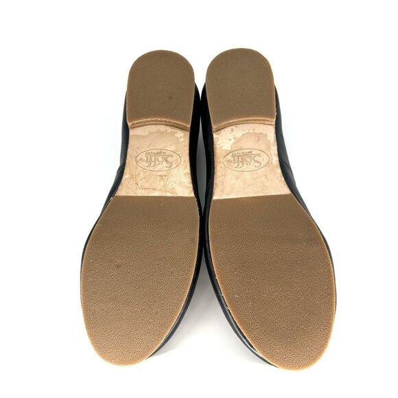 Söfft Kadyn Black Leather Chain Link Round Toe Slip On Ballet Loafer Flat Size 8 - Picture 9 of 10